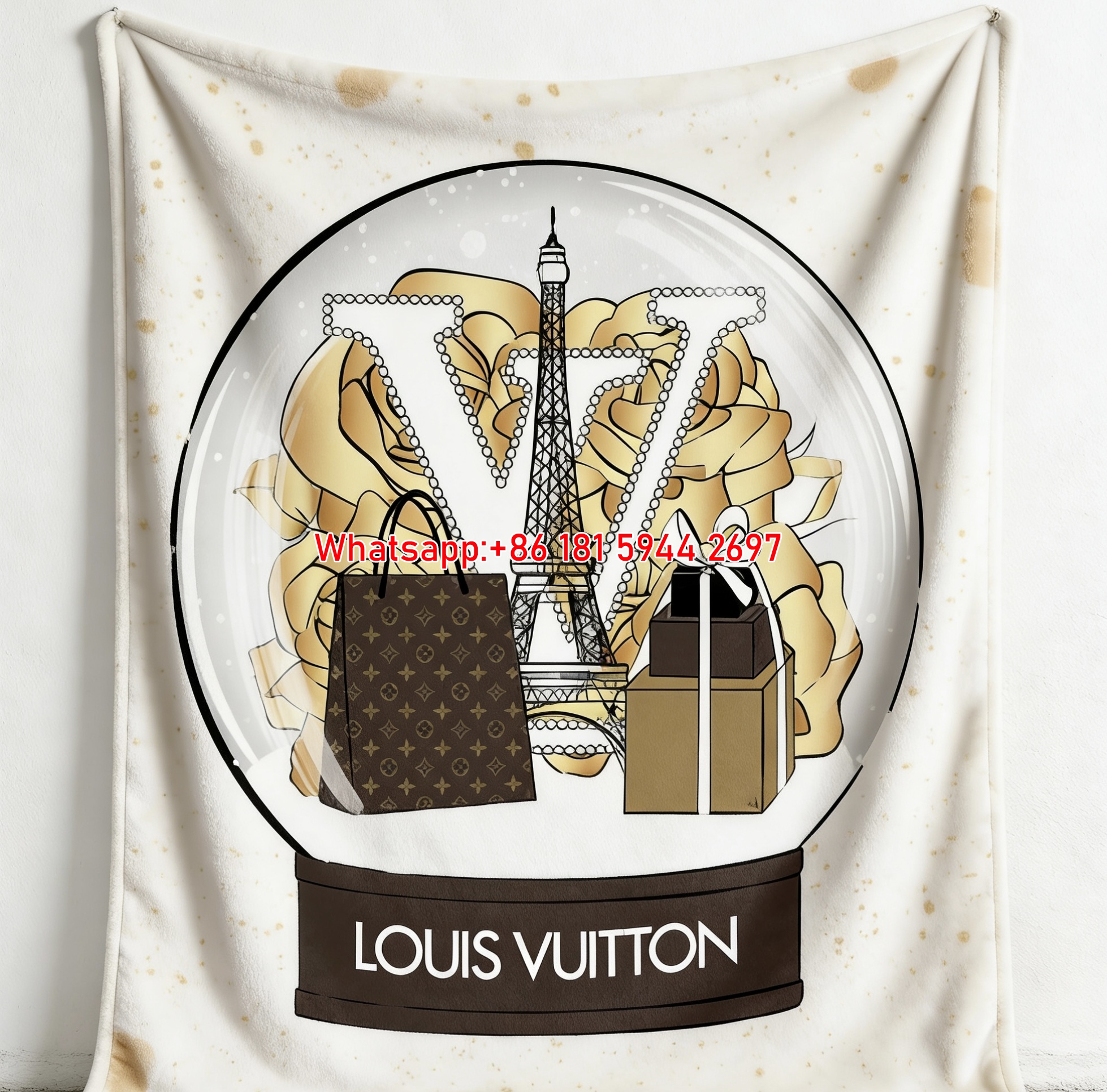 LV Paris Snow Globe Flannel Throw Blanket 272